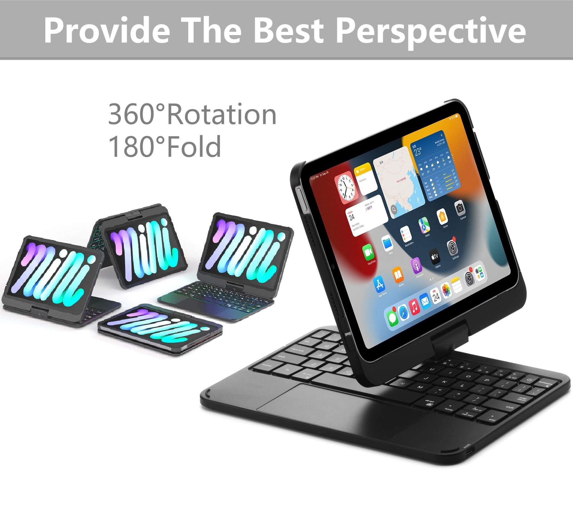 Pro 13インチ Air 360° Rotation Keyboard Case for iPad Pro 13-inch M4/iPad Air 13