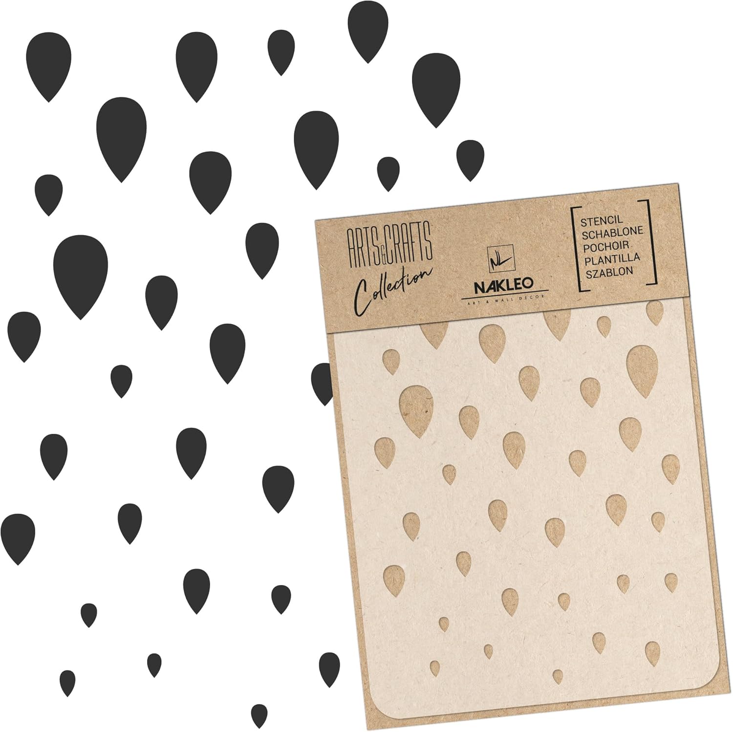 NAKLEO Painting Stencil for Crafts A3 11.8” x 16.5”, Paris Postcard France Pattern, Reusable Plastic DIY & Scrapbooking Drawing Template, Decoupage Art Home Decor, Wall Wood Fabric Furniture