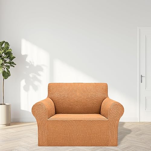 Vista 153 de Cupuamon Fundas elásticas para sofá de 3 cojines, funda protectora de muebles con parte inferior elástica de tela jacquard a cuadros pequeños