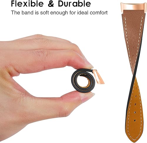 Miniatura 8 de Correas de cuero compatibles con Fitbit Charge 6Charge 5, correas de cuero genuino de repuesto para mujeres y hombres