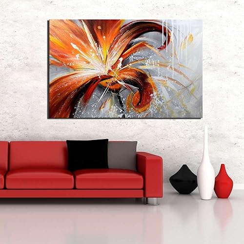 Miniatura 3 de ARTLAND Lienzo pintado a mano con diseño de flores de 24 x 36 pulgadas