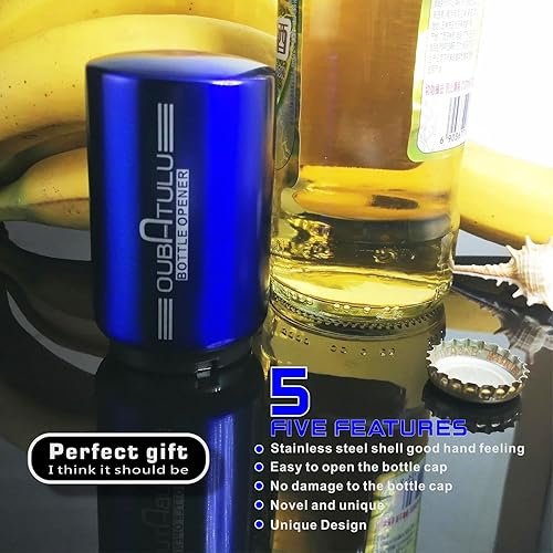 Miniatura 5 de Abridor automático de botellas de cerveza con apertura magnética, sin daños a la tapa de la botella (azul)