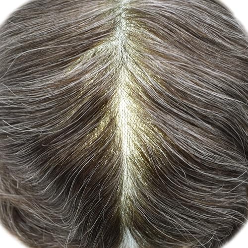 Miniatura 231 de Toupee For Men Real Human Hair Poly Skin Mens Hair Pieces Hair Replacement System For Men Toupee Hairpiece For Men Hair Prosthesis PU 8x10Inch 1#