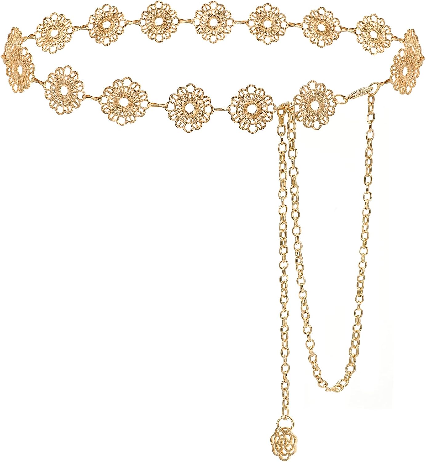 Waist Chain for Women Metal Link Chain Belt Belly Chain for Dress Jeans