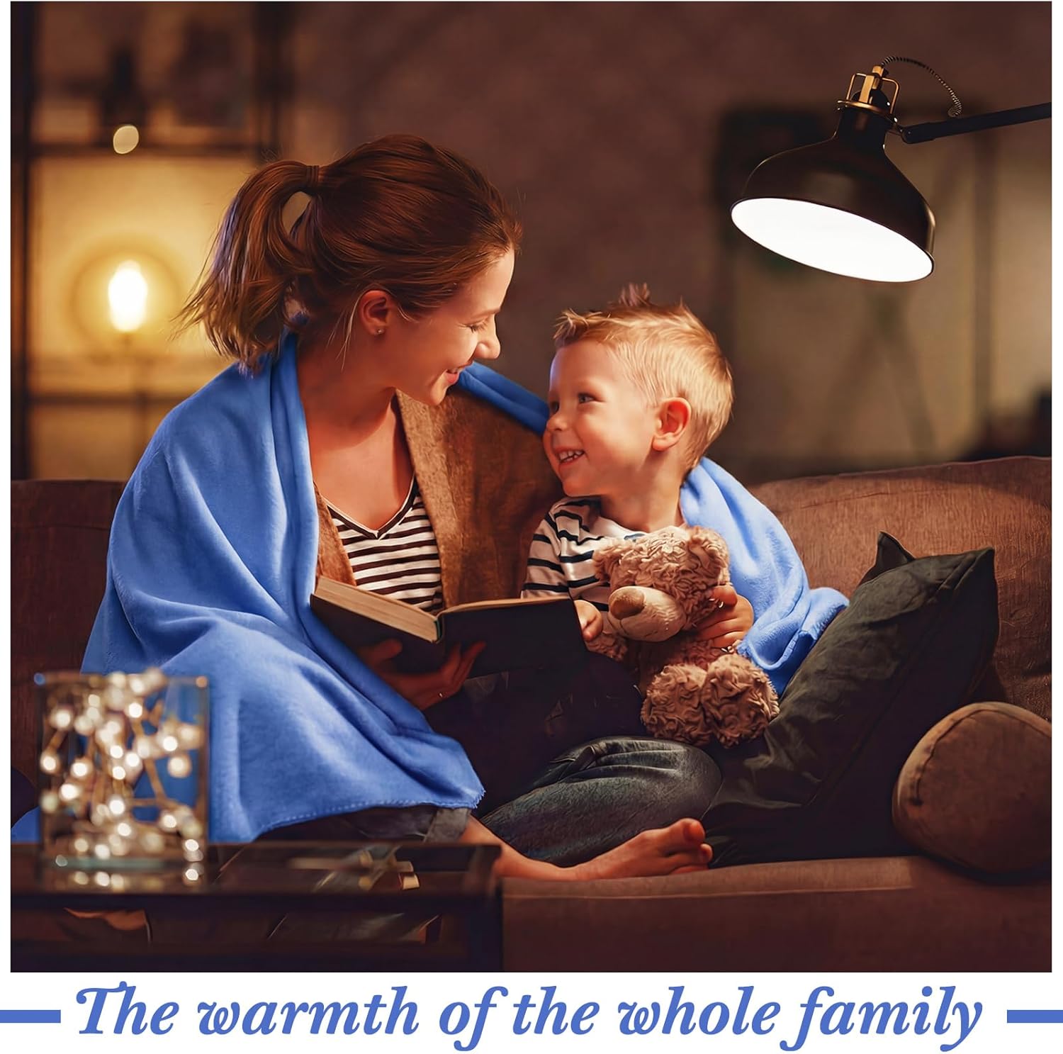 Buryeah 10 Pcs Fleece Blanket Bulk Soft Warm Blankets Cozy Fleece Lightweight Throw Blankets Plush Pet Throw Blanket for Home Bed Sofa Office Wedding Gifts Travel(50" X 60",Bright Blue) - Image 4