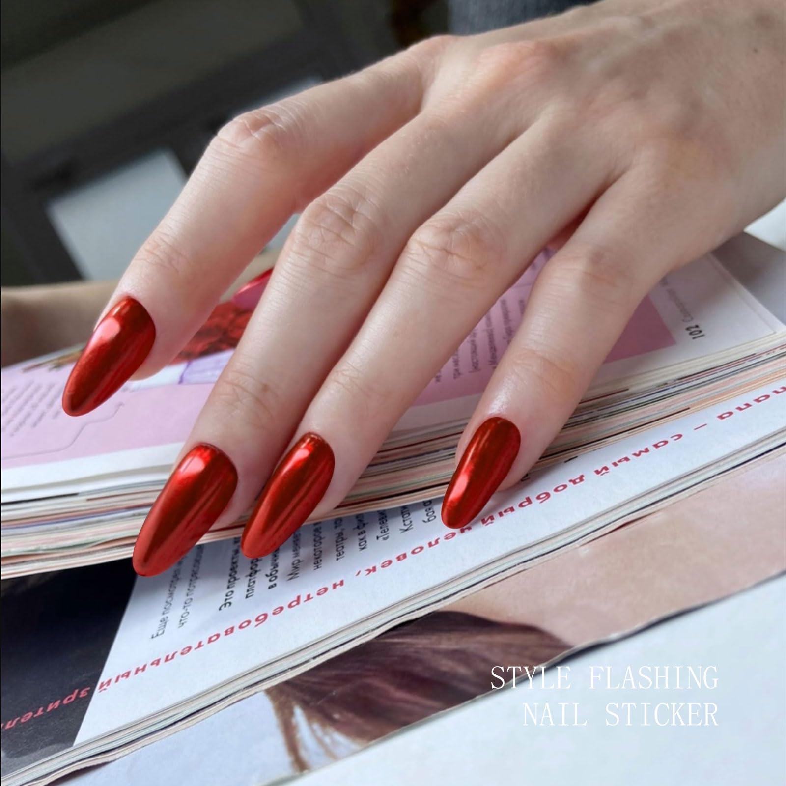 JMEOWIO Gel Nail Stickers Dark Red Semi Cured Gel Nail Strips Wraps UV/LED Nails Art Design Decoration Accessories - Image 4