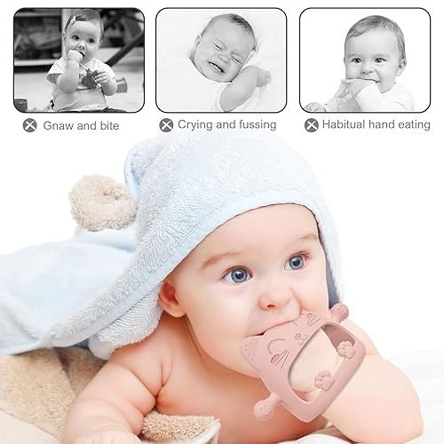 Miniatura 3 de Juguetes mordedores de silicona para bebés de 0 a 6 meses, juguetes para masticar nunca se caen para aliviar la dentición, regalos ideales para baby