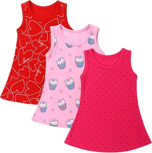 CLAP Baby Girl A Line Midi Dress Frock (Pack of 3)