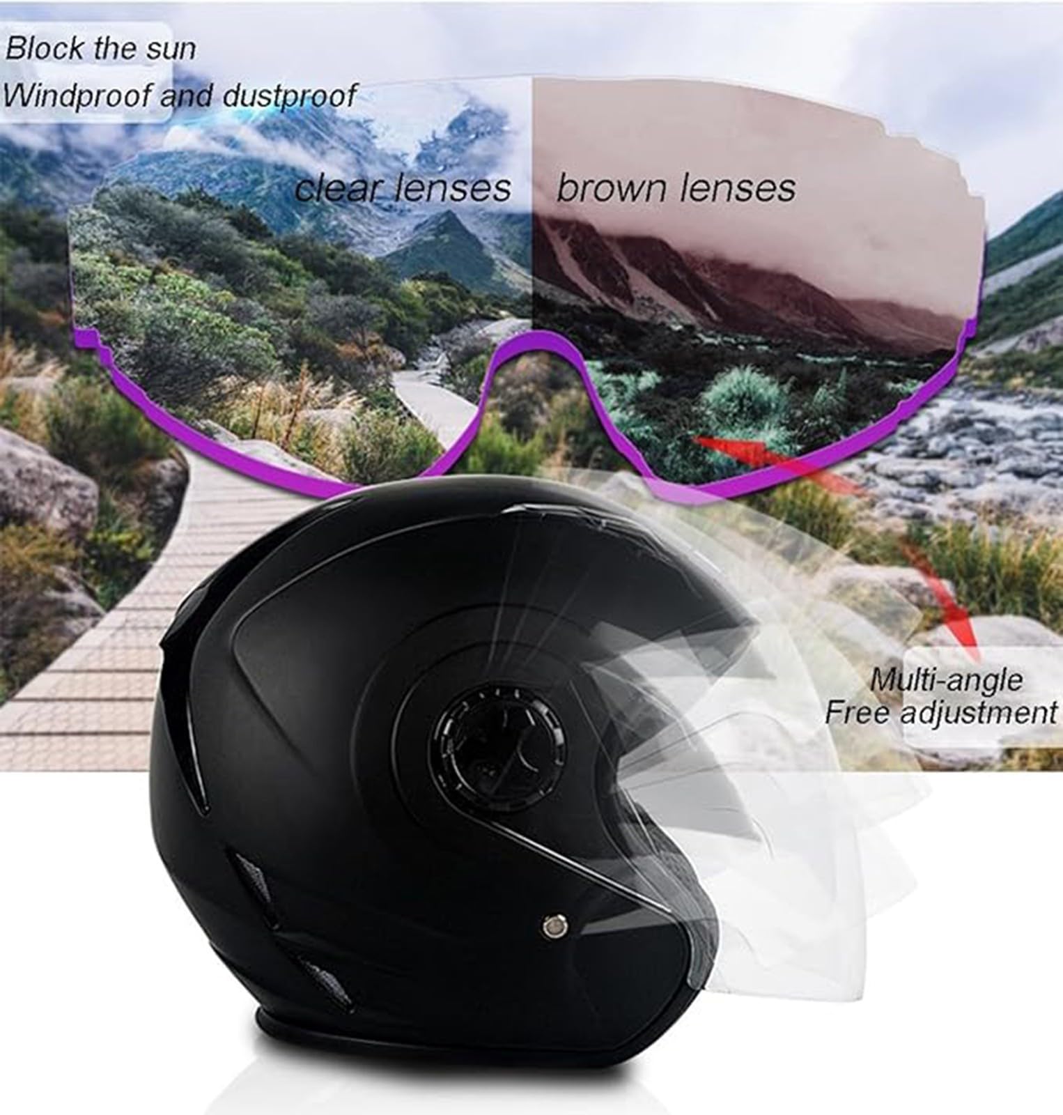 Casco Moto retrò Casco Jet Bluetooth Casco Scooter con Visiera Casco Ciclomotore Bluetooth 3/4 Donna Uomo Casco Aperto Omologato ECE D,S55-56CM