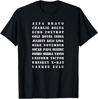 Phonetic Military Alphabet Graphic T-Shirt