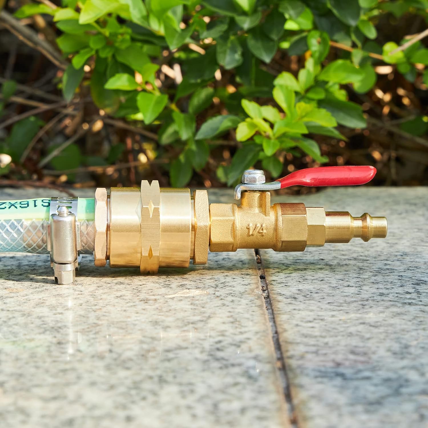 Solid brass Garden Hose Connector 3/4 Inch GHT Double Female Garden Hose Fittings Female to Hose Adapter (2)