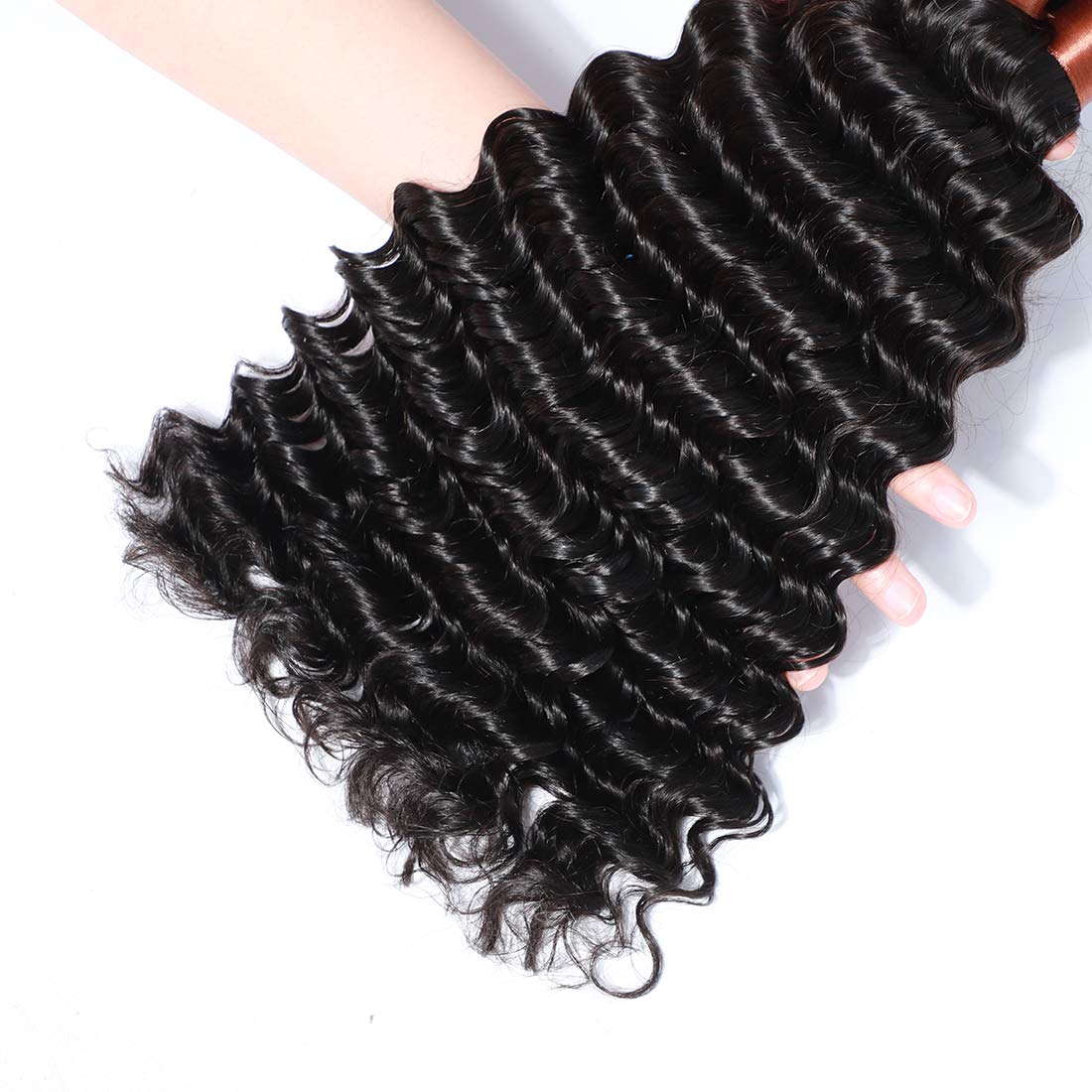 Angie Queen Virgin Peruvian Deep Wave 4 Bundles Human Hair Extensions Pack of 4 22 24 26 28inch Unprocessed Deep Wave Weave Mixed Length Natural Black Color