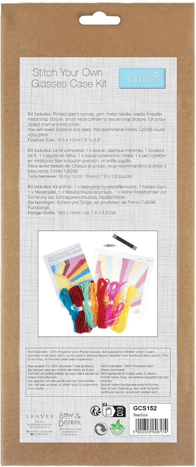 Trimits Half Stitch Kits - Stitch Your Own Glasses Case, Sunrays