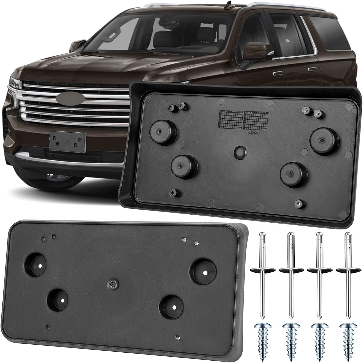 License Plate Bracket Accessories for Chevrolet Chevy Equinox 2016 2017, Front Bumper License Plate Holder Replacement Frame Black Mount