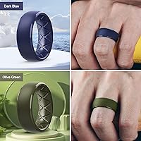 Vista 29 de Egnaro Anillos de boda de silicona para hombre: 1/4/6/7 Multipack de anillos de boda de goma con arco interior Diseño ergonómico transpirable