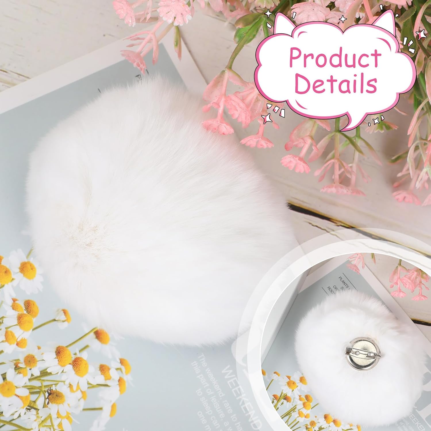 Leitee Easter Adult Bunny Shoes and Tail, Rabbit Feet Slippers for Women Man Bunny Costume Cosplay Accessories - Image 4