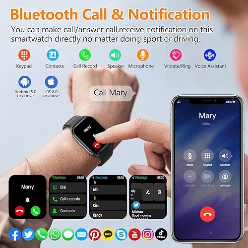 Miniatura 2 de Reloj inteligente para mujeres y hombres con texto y llamadas, 2025 nuevos relojes inteligentes con inteligencia artificial con frecuencia cardíaca,