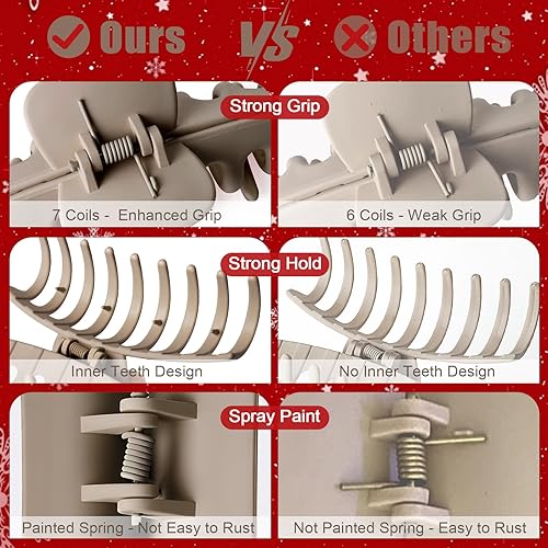 Miniatura 85 de TOCESS Paquete de 8 pinzas grandes para el cabello para mujer, pinzas de garra grandes para cabello fino y rizado, agarre fuerte de los años 90