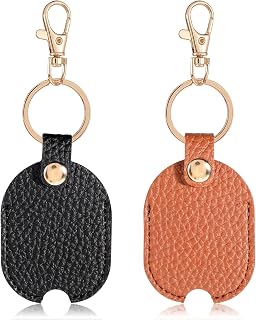 2PCS Broken Car Keys Loop Replacement, Leather Car Keys Sleeve, Brokens Key Ring, Broken Key Holder for Brokens Cars Key, PU Leather Keychain Protector with Iron Keys Ring