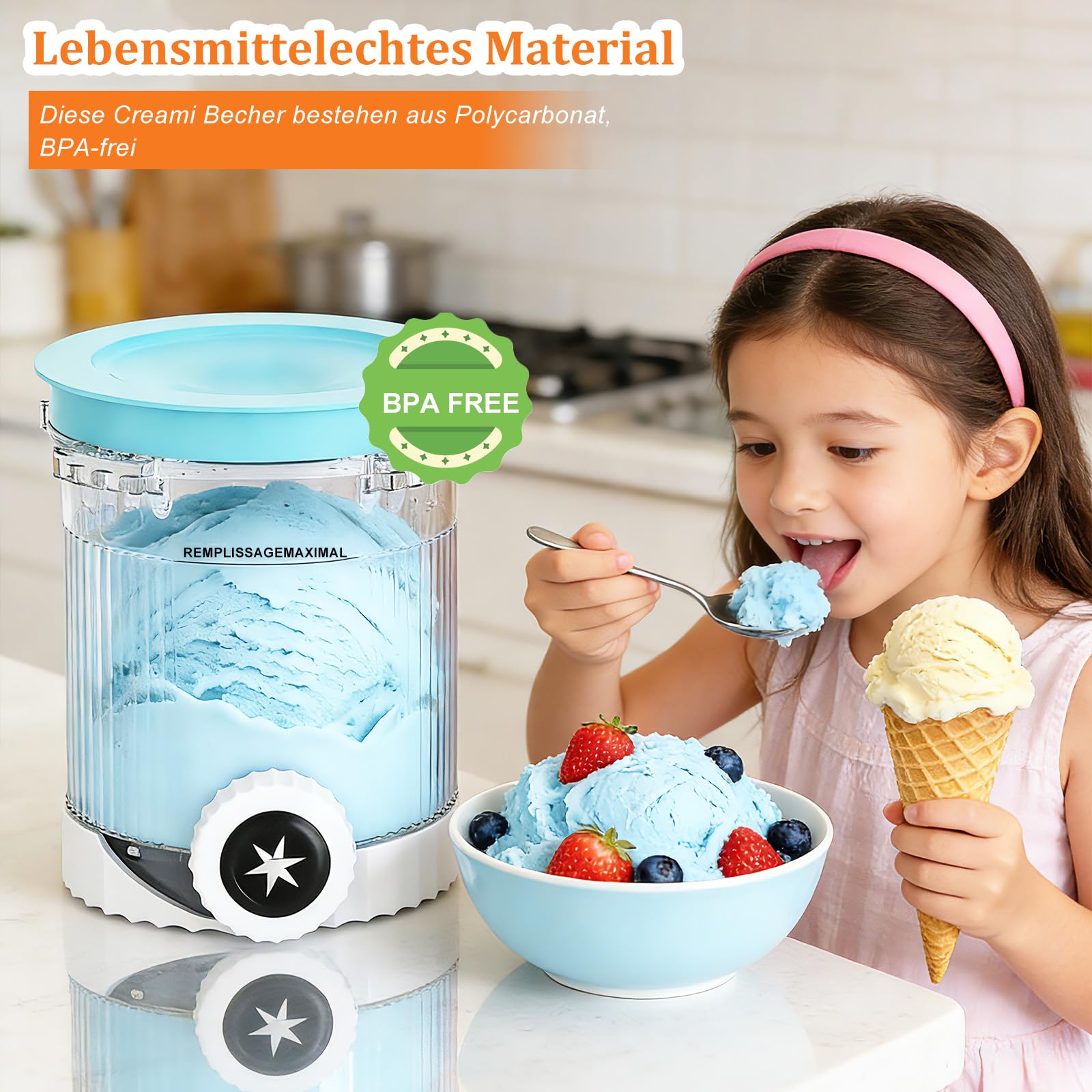 4er-Set Ersatzbehälter für Ninja Creami Swirl NC700 NC701EU Eismaschine (480 ml), Eisbehälter Zubehör BPA-frei & Spülmaschinenfest, mit farbigen Silikondeckeln zur Sortenunterscheidung