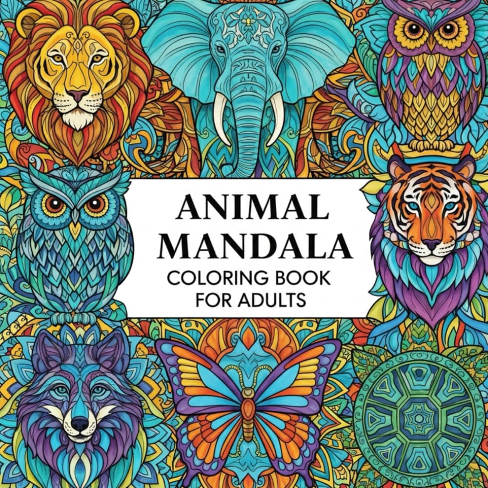 Animal Mandala Coloring Book for Adults