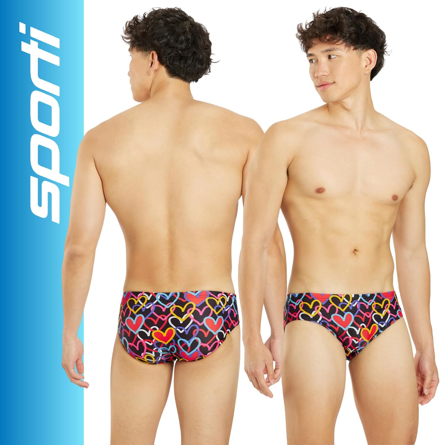 Sporti Men's Swim Briefs - Swimsuit Training Bathing Suit for Swimmers - Men's Athletic Swimwear Briefs for Lap Swimming