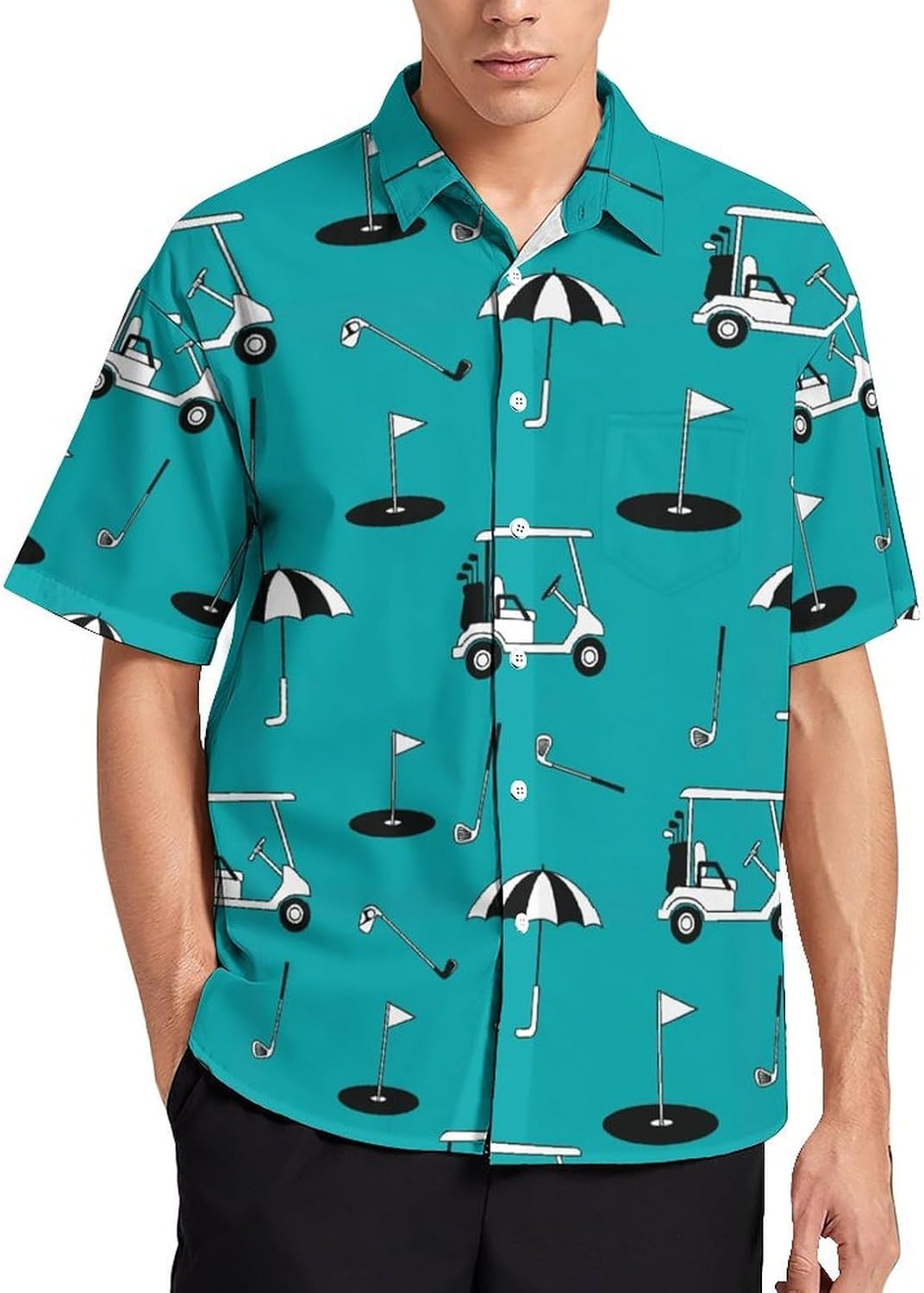 Men's Short Sleeve Shirt Casual Wrinkle Free Button Down Shirts with Pocket Hawaiian Beach Vacation Wedding Tops