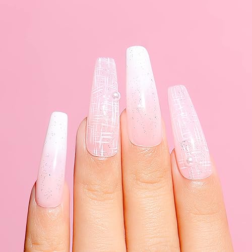 Miniatura 6 de AIMEILI Kit de esmalte de gel transparente de gelatina blanca lechosa, rosa y nude, esmalte de uñas de gel transparente, juego de 12 unidades x 0.3