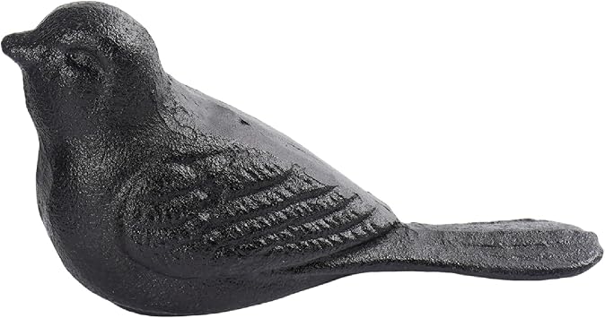 Notakia Cast Iron Heavy Duty Door Stopper - Avoid Drilling Holes with Handle Metal Antique Decorative Vintage Rustic Door Stopper for Office, Home, Bedroom and Exterior Doors Black Bird, 1 Pack