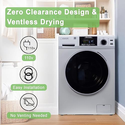 Miniatura 6 de Equator - Lavadora secadora todo en uno 4700 sin ventilación, totalmente integrada, 0 espacio libre de ventilación, 1.62cf15 libras, 110 V, 1400