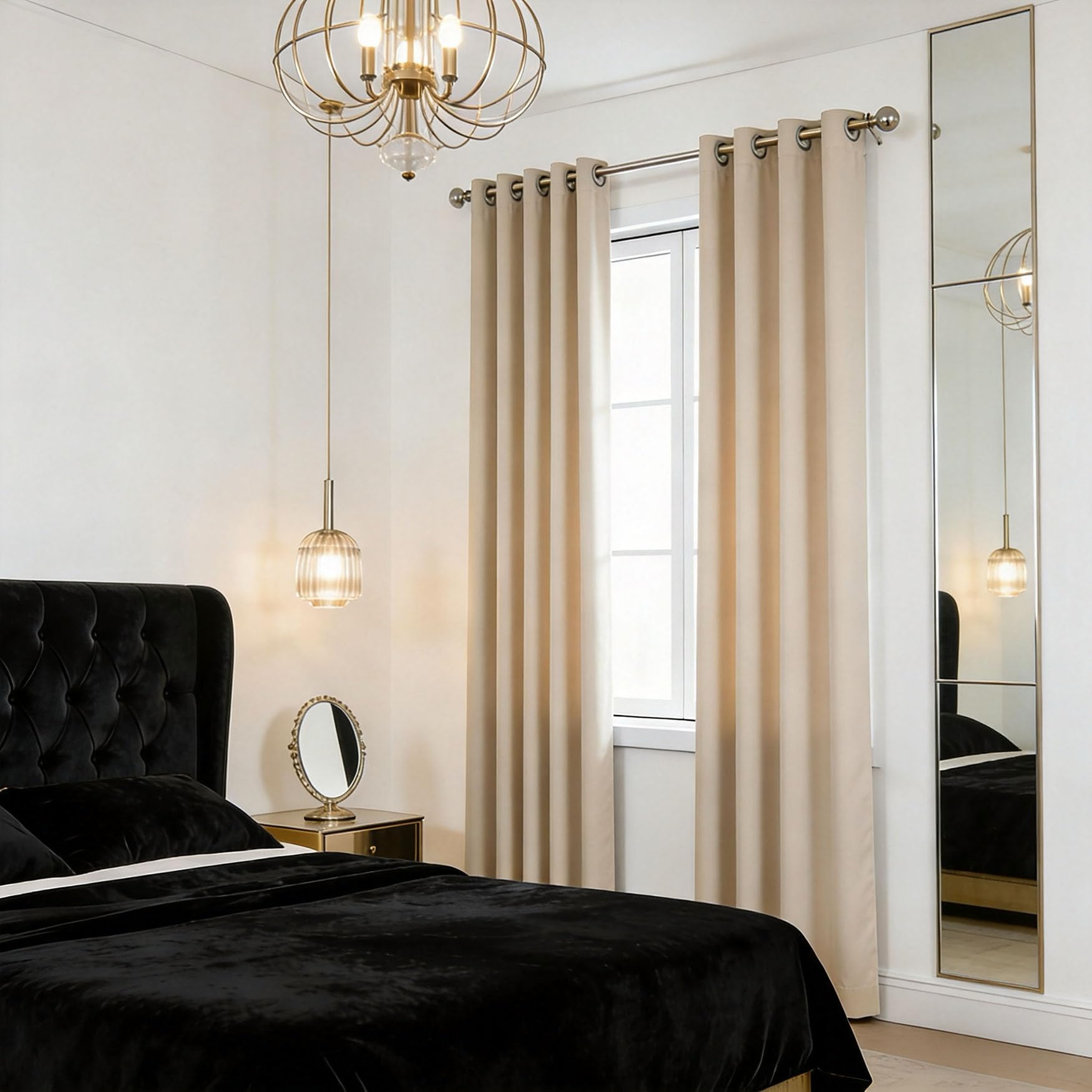Rideaux opaques design moderne à oeillets tissu doux isolant thermique