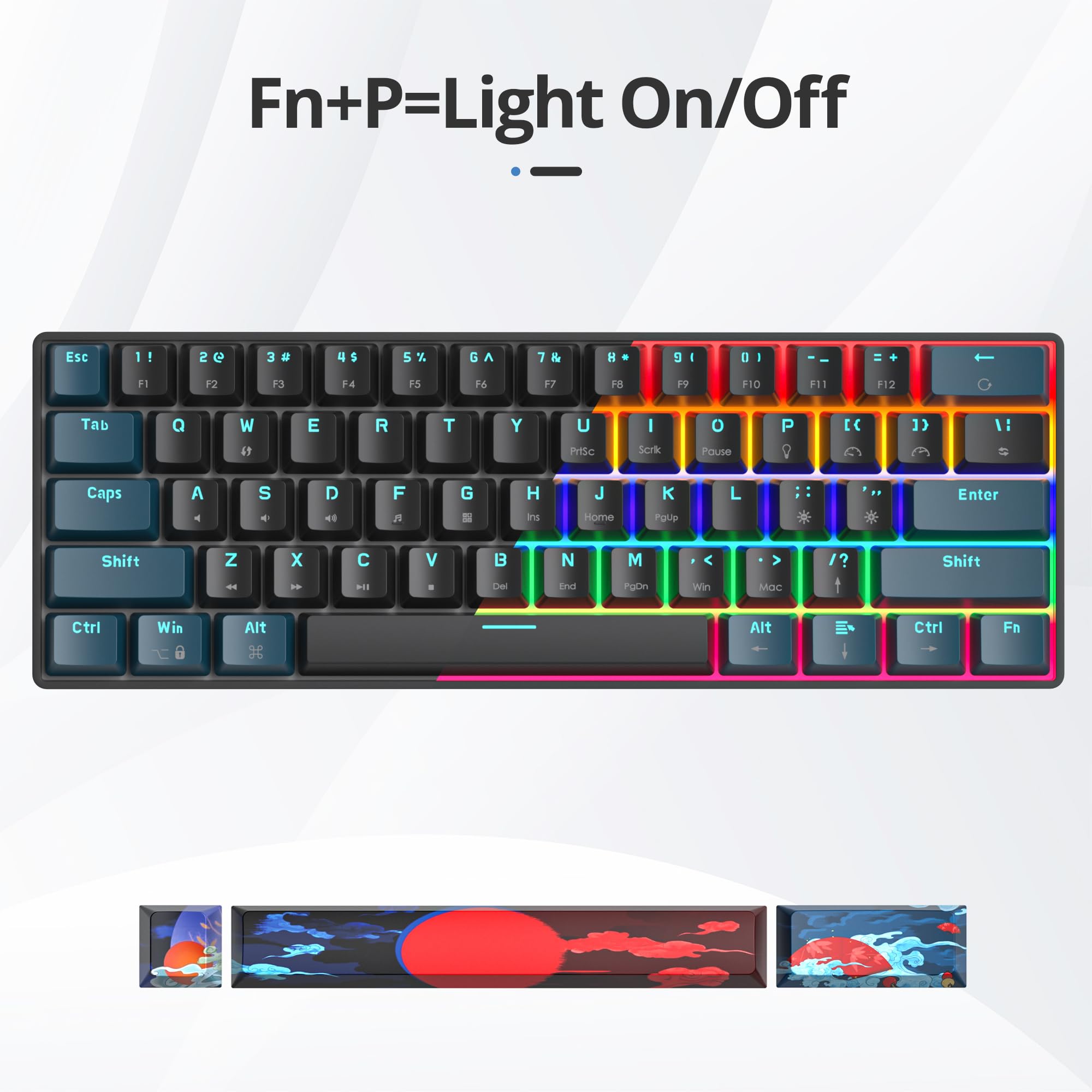 Amazon.com: surmen 60% Mechanical Gaming Keyboard with Linear Red