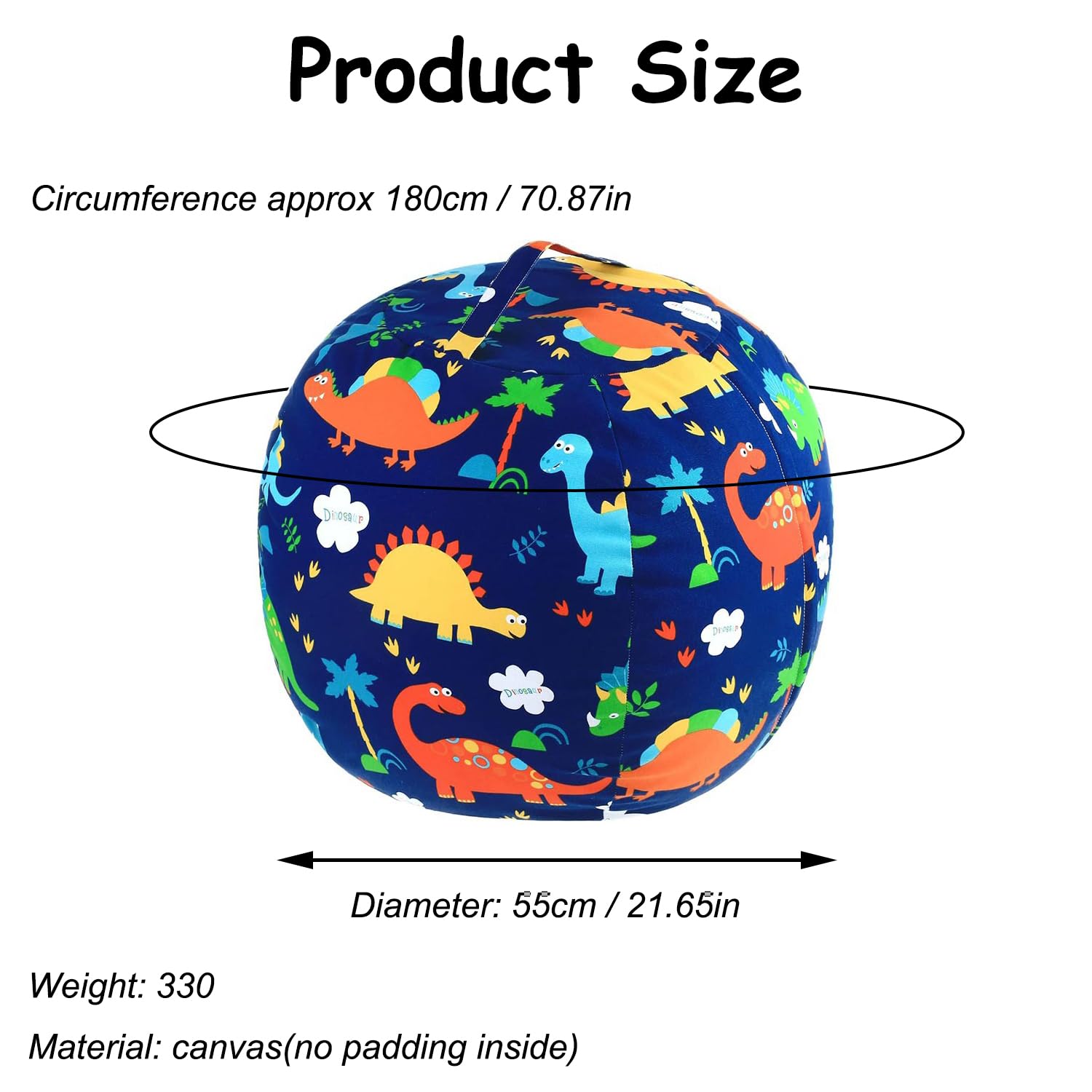 Bag Toy Storage (No Filling), Bean Bag Seat Cushion, Fillable Toy Organiser & Soft Folding Seat - Image 2