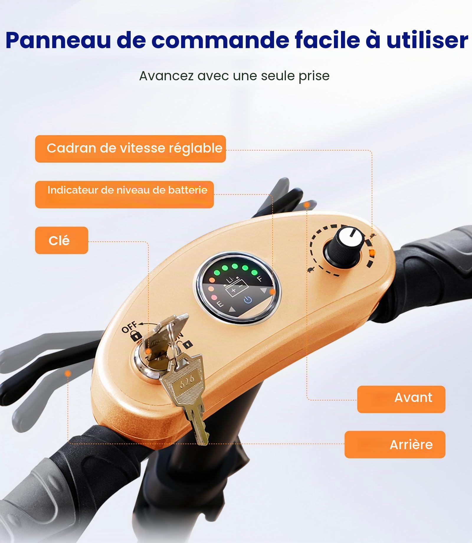 VOCIC D71carbone Scooter de mobilité électrique Pliable Leger(21KG), 20KM | Carbone Scooter électrique BIS 150KG pour Senior avec Cadres réglables en Longueur,Transportable en Avion (Orange)