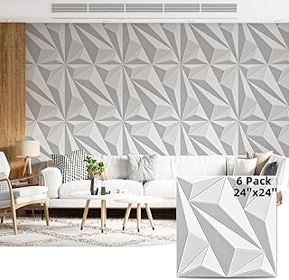 Art3dwallpanels 24" X 24" Acoustic Panels 6 Pack Soundproof Wall Panels Sound Dampening, 3D Wall Decor Absorbing Panels, White and Gray