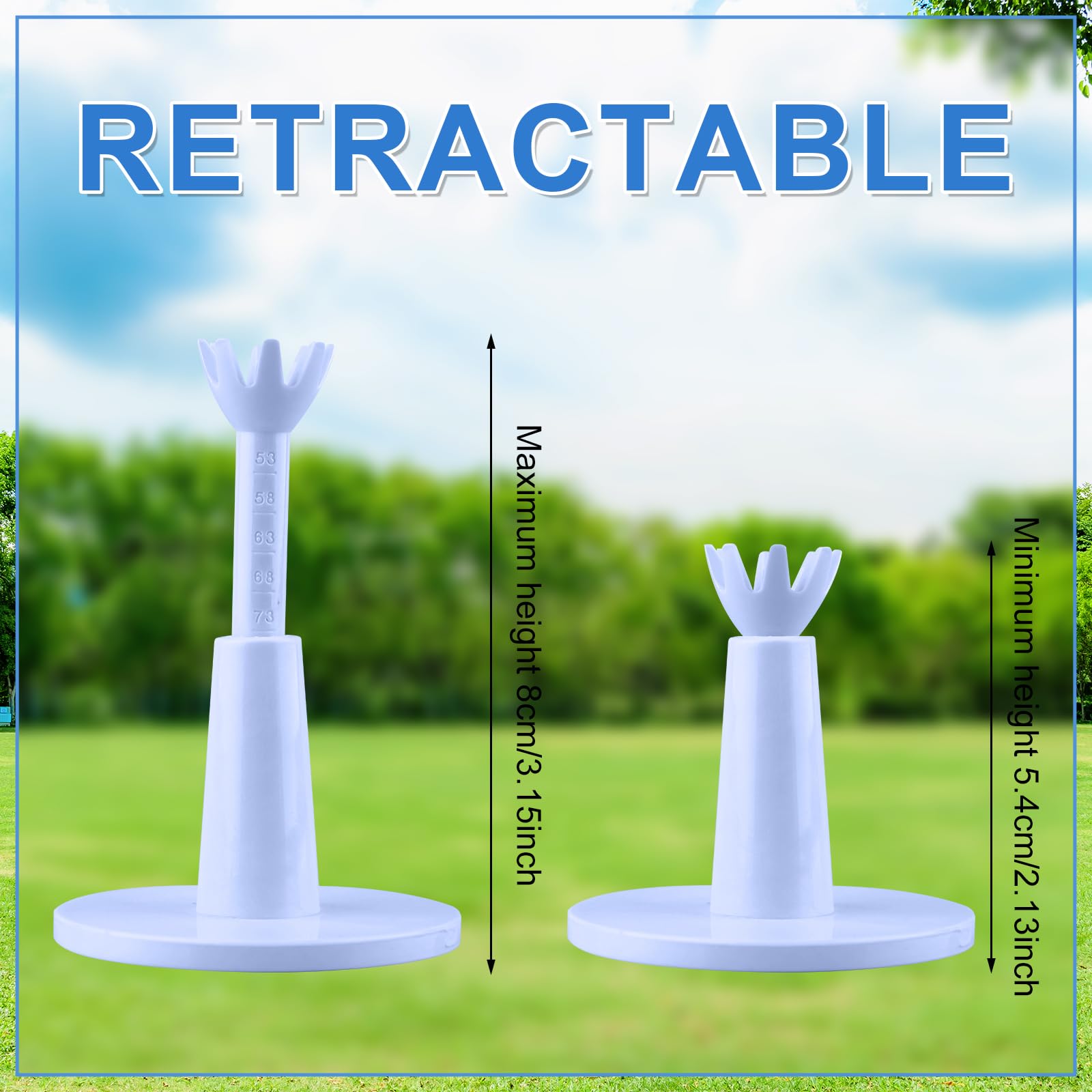 BOXOB 2pcs Adjustable Golf Tees, Golf Simulator Tees for Driving Range Mat Ball Peg Practice Accessory for Men Golfers