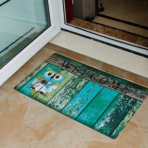Miniatura 2 de Felpudo de bienvenida para puerta delantera, parte trasera de goma, antideslizante, tapete de entrada, rascador de zapatos, 17 x 29 pulgadas,
