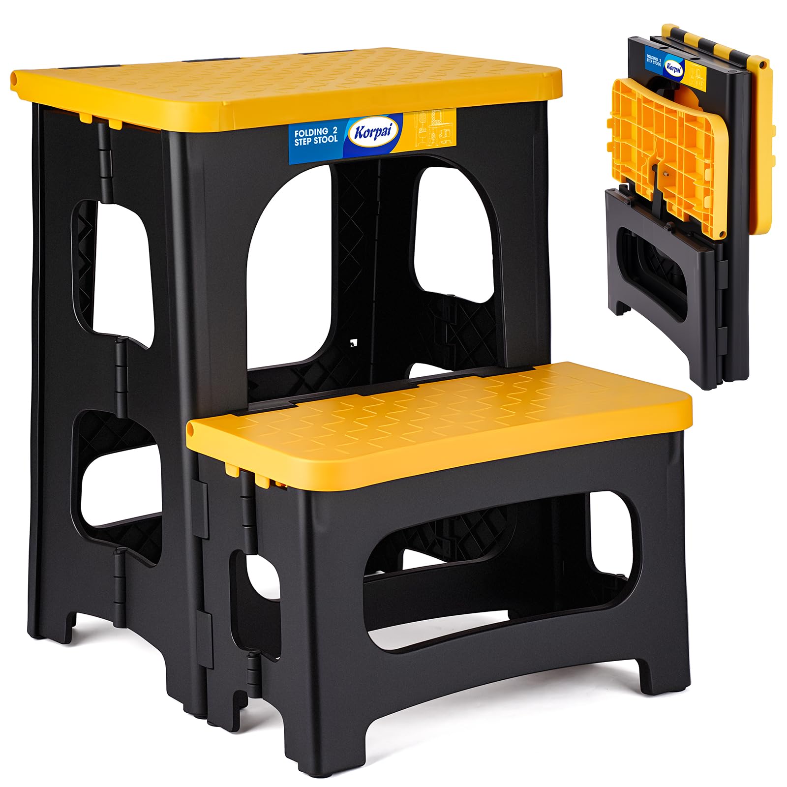 Photo 1 of Korpai Folding 2-Step Stool, Yellow