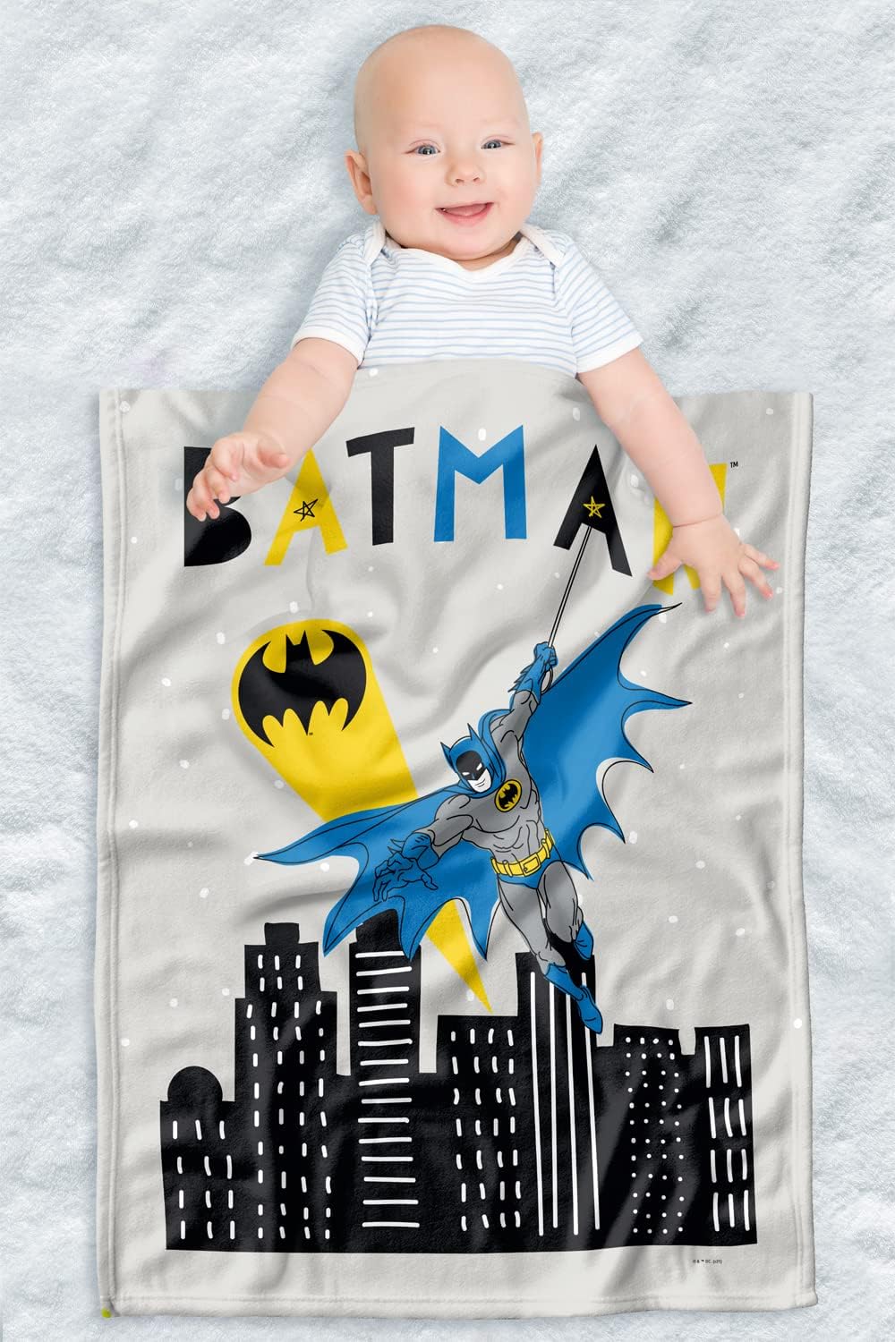 LOGOVISION Batman Lightweight Baby Blanket, 30"X40", Baby Bat Poster Unisex for Infants Girls & Boys