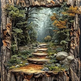 AuraDraw Forest Diamond Art Kits for Adults Beginners, 5D Diamond Painting Kits for Beginner, DIY Full Round Drill Paint by Diamonds Dot Gem Art for Home Wall Decor 13.7X 13.7 Inch