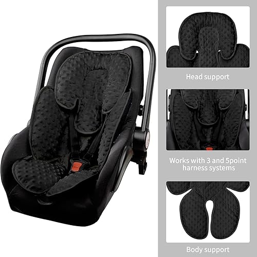 Miniatura 4 de Soporte para la cabeza del asiento de automóvil 2 en 1, inserto de asiento de automóvil infantil para niñas y niños, soporte suave para el cuello y