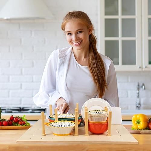 Miniatura 7 de Organizador de cajones de tablero de clavijas (3021 pulgadas), tablero de clavijas de madera ajustable con divisores recortables para cajones de