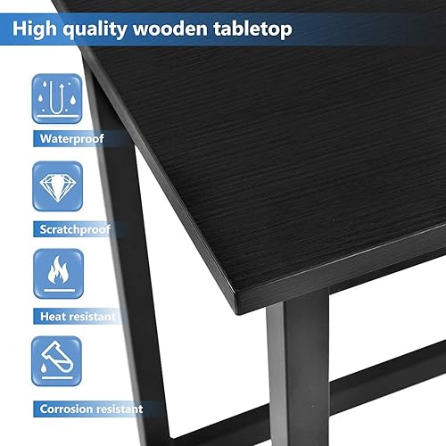 Miniatura 6 de Escritorio de computadora en forma de L de 55 pulgadas que ahorra espacio para juegos, oficina en casa, estudio, mesa de escritura, estación de