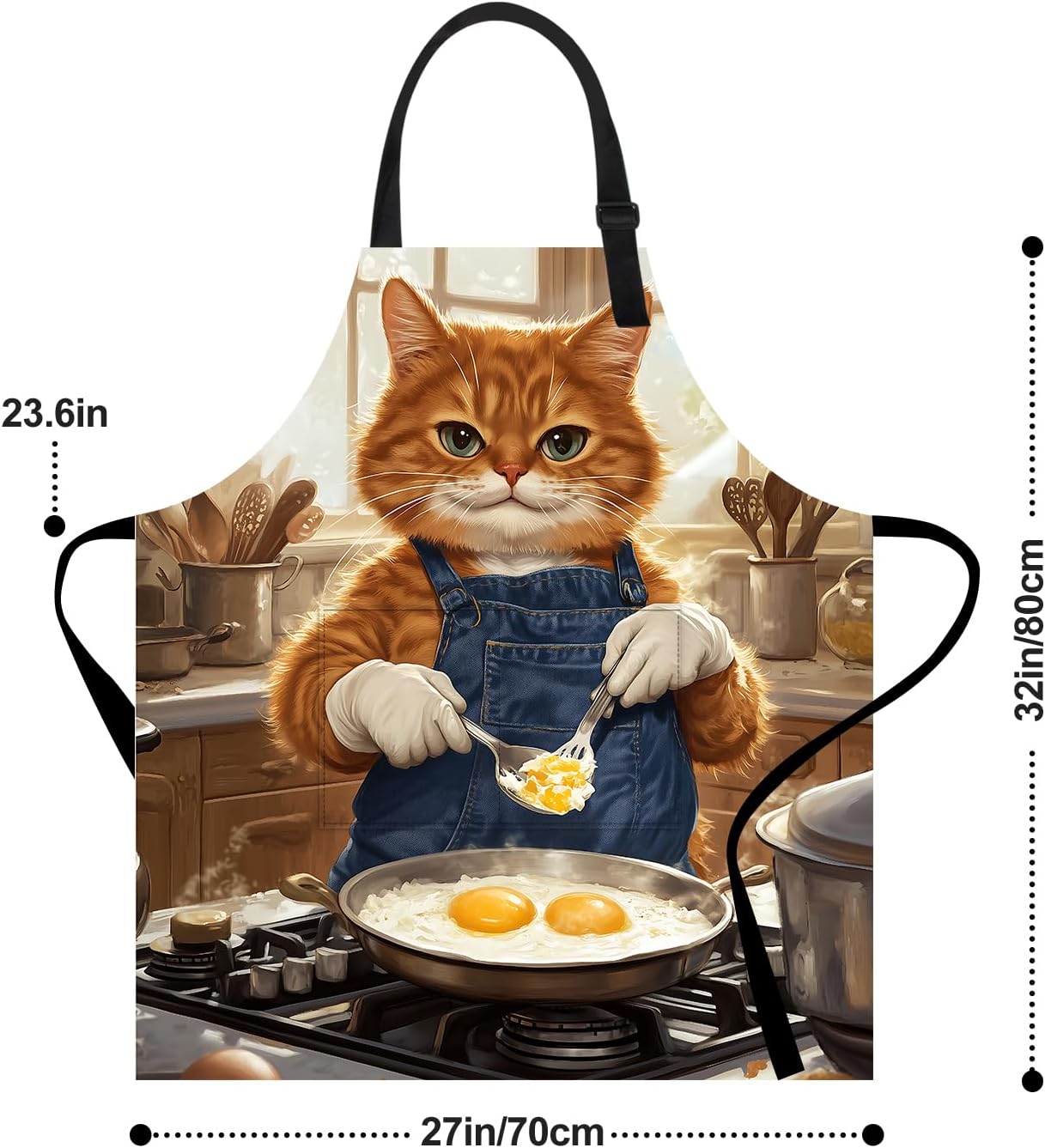 ANNA QUEEN Funny Apron for Women Men with Pockets, Adjustable Kitchen Chef Aprons for Cooking Baking Gardening Cute Apron