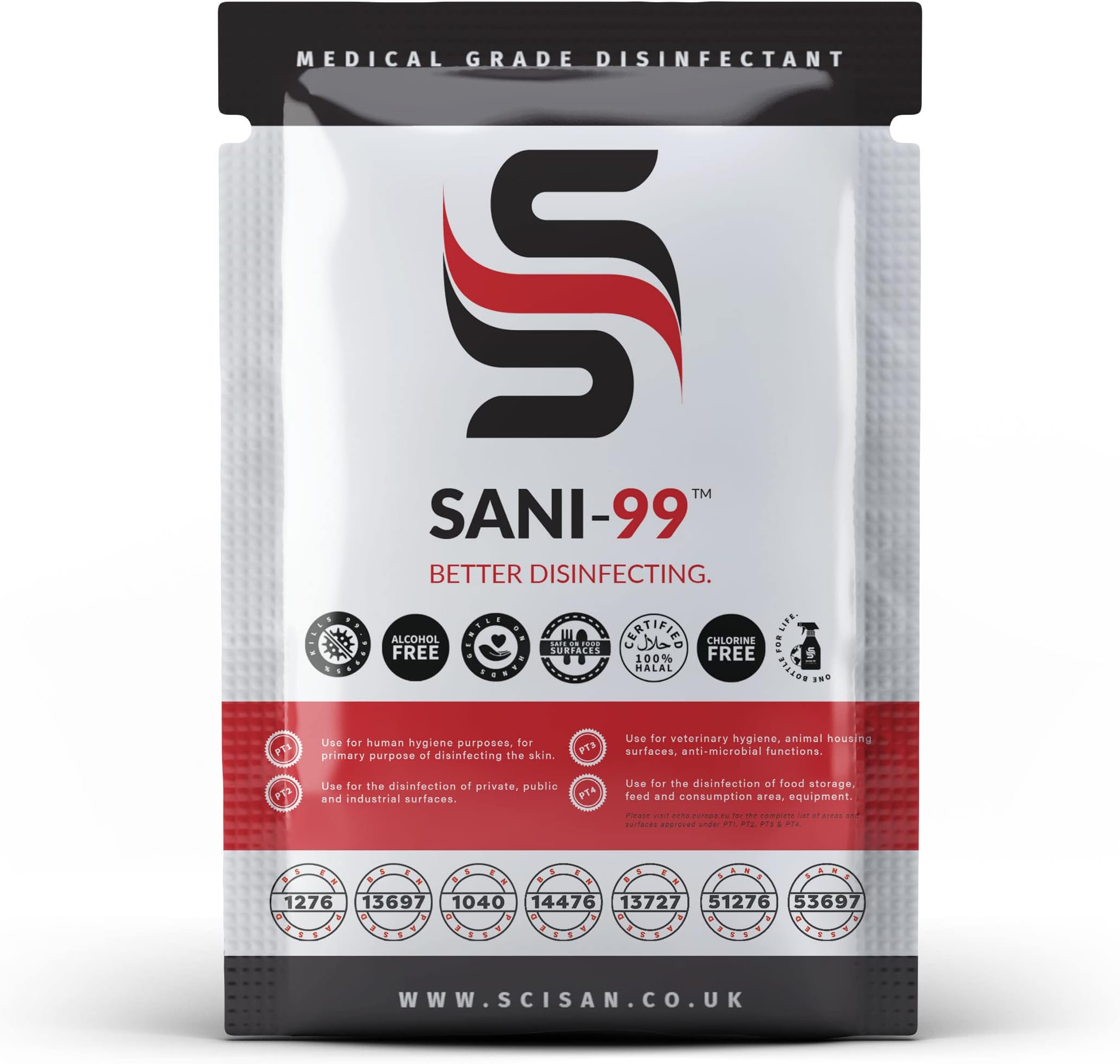 Disinfectant (10), White, 6 gram sachets