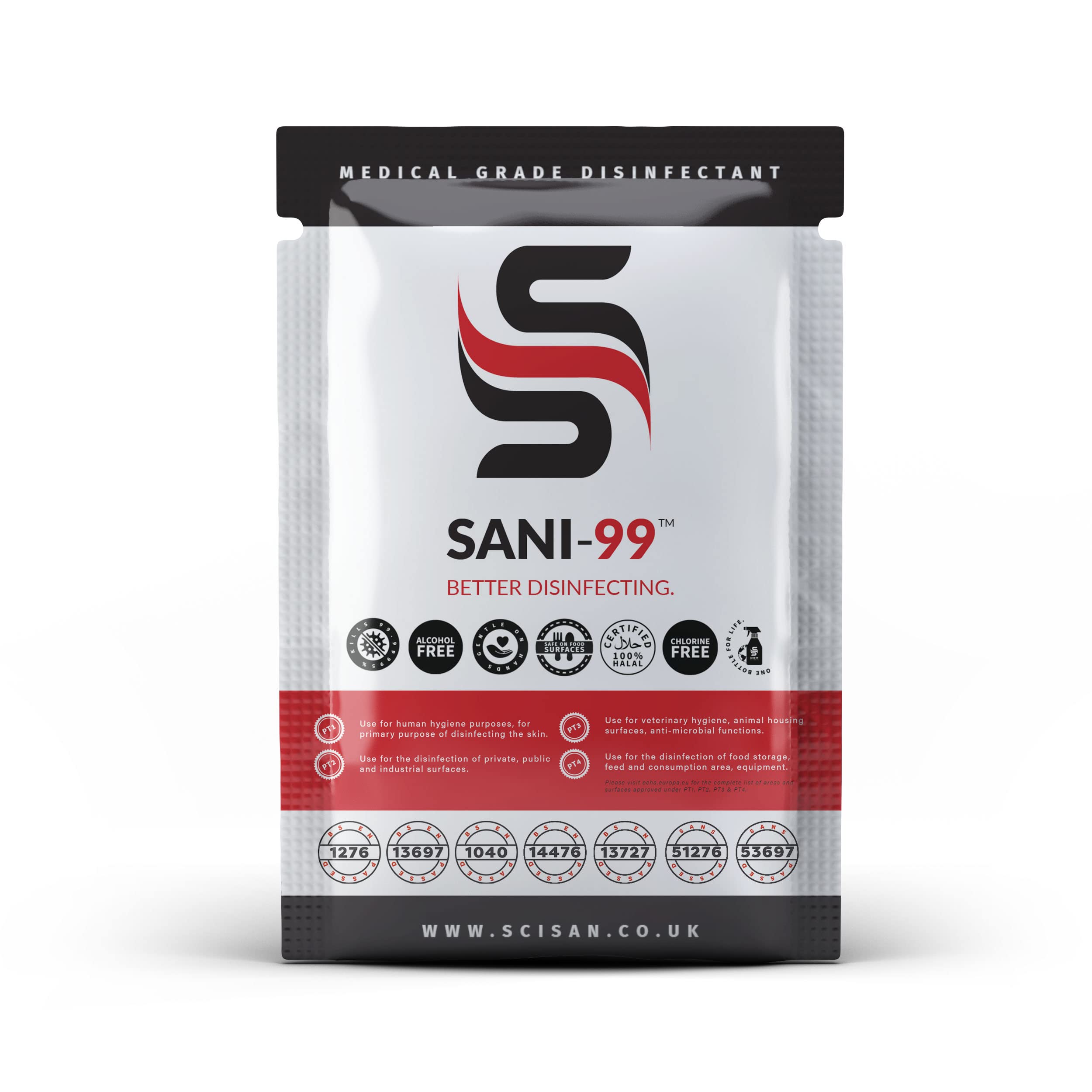 Disinfectant (10), White, 6 gram sachets