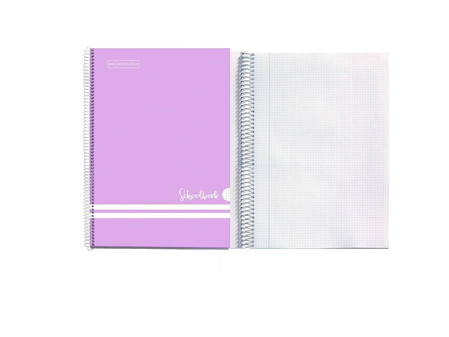 Miquelrius – Pack A4 Squared 3+1 – Spiral, Lined Cardboard Cover, Size 215 x 310 mm, 80 Sheets 90 g/m2, 4 mm Grid, Pastel Colours