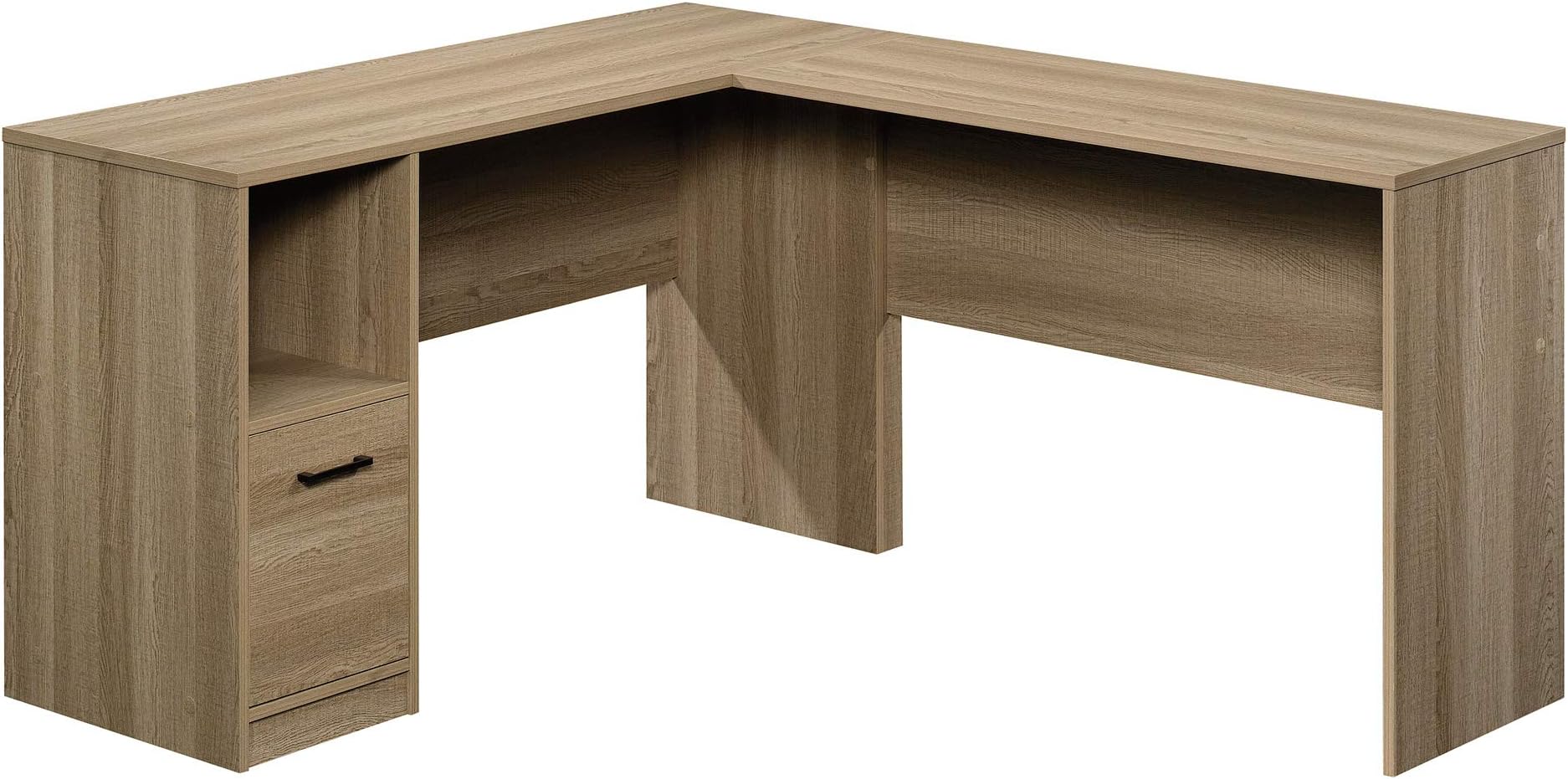 Sauder Beginnings L-Shaped Desk, L: 51.02" x W: 59.06" x H: 28.50", Summer Oak Finish