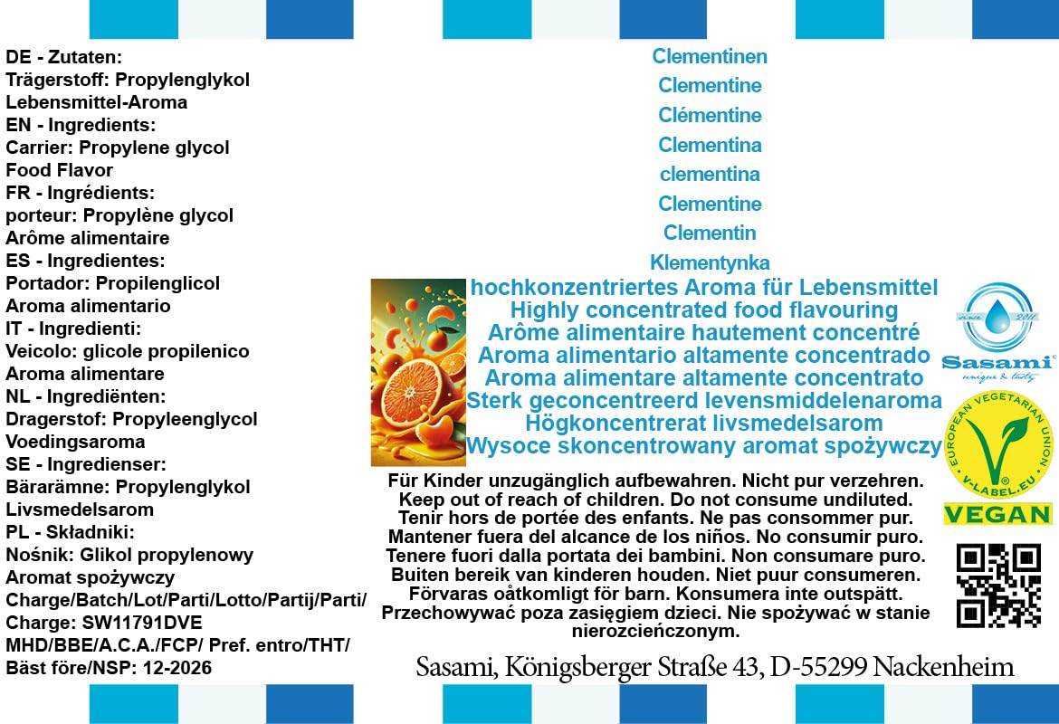 Klementynka aromat koncentrat – Wegański – Sasami – 100ml