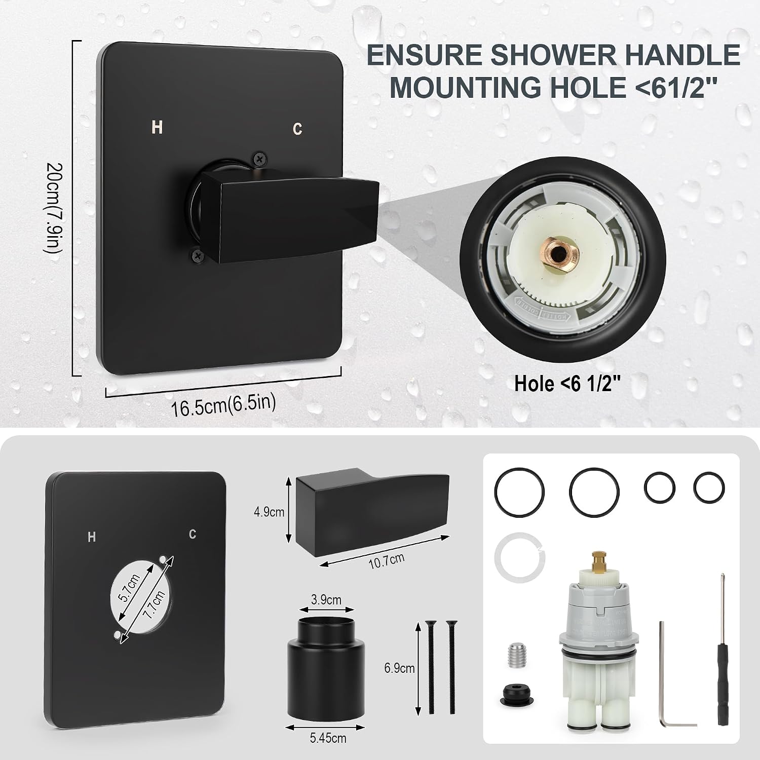 Replacement For Delta13/14 Series Shower Handle Trim Kit | Compatible With Delta Faucet Shower Valve And Faucet Velum Includes Pr46074 Cartridge Matte Black